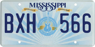 MS license plate BXH566