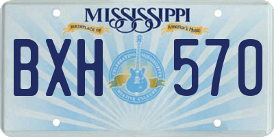 MS license plate BXH570
