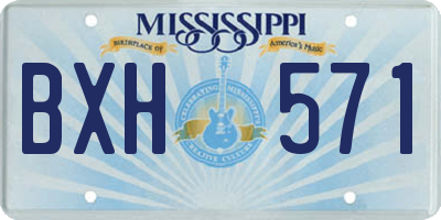 MS license plate BXH571