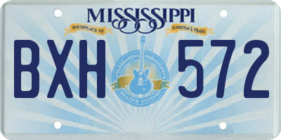 MS license plate BXH572