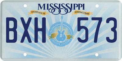 MS license plate BXH573