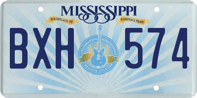 MS license plate BXH574