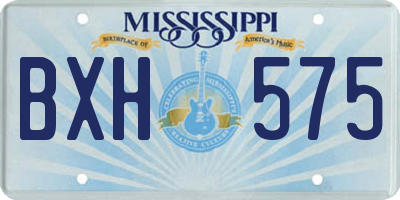 MS license plate BXH575