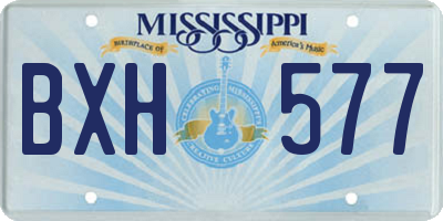 MS license plate BXH577
