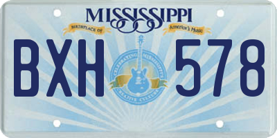MS license plate BXH578