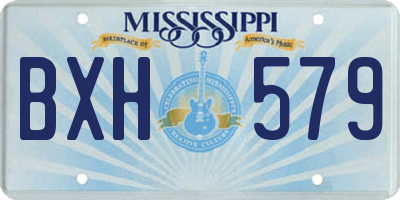MS license plate BXH579