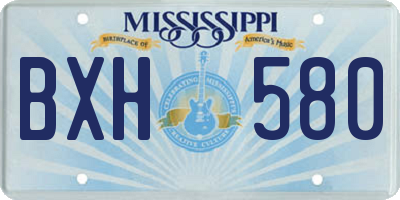 MS license plate BXH580