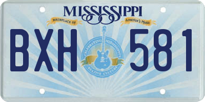 MS license plate BXH581