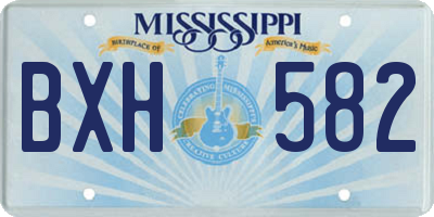 MS license plate BXH582