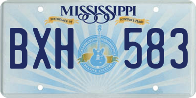 MS license plate BXH583