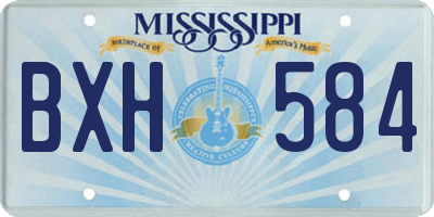 MS license plate BXH584
