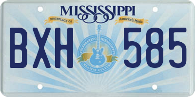 MS license plate BXH585