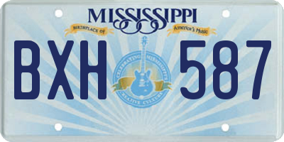 MS license plate BXH587