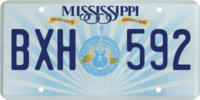 MS license plate BXH592