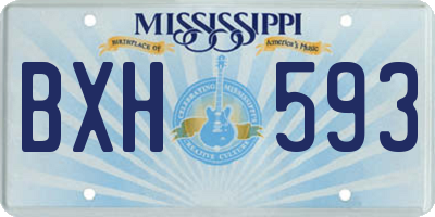 MS license plate BXH593