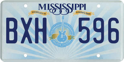MS license plate BXH596
