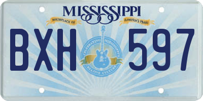 MS license plate BXH597
