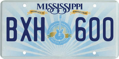 MS license plate BXH600