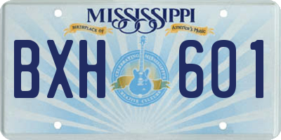 MS license plate BXH601