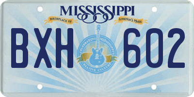 MS license plate BXH602