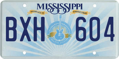 MS license plate BXH604