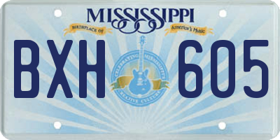 MS license plate BXH605