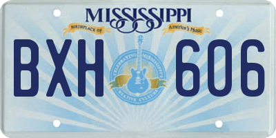 MS license plate BXH606