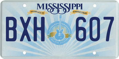 MS license plate BXH607