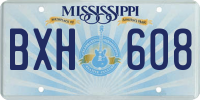MS license plate BXH608