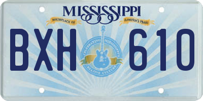 MS license plate BXH610