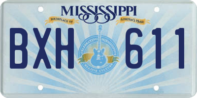 MS license plate BXH611