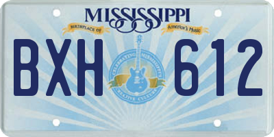 MS license plate BXH612