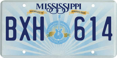MS license plate BXH614