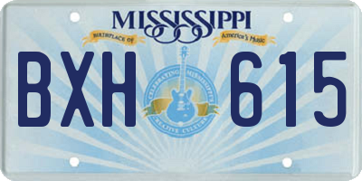 MS license plate BXH615