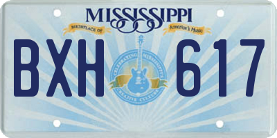 MS license plate BXH617