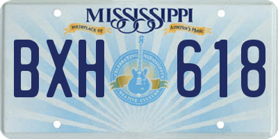 MS license plate BXH618