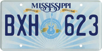 MS license plate BXH623