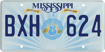 MS license plate BXH624