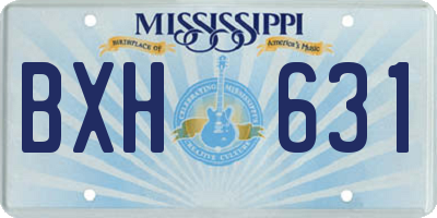 MS license plate BXH631