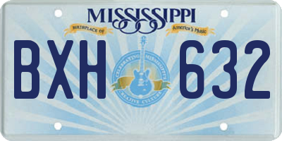 MS license plate BXH632