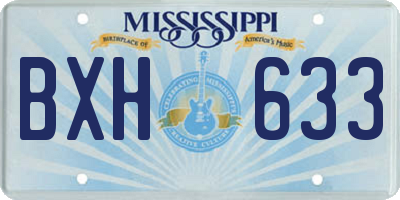 MS license plate BXH633