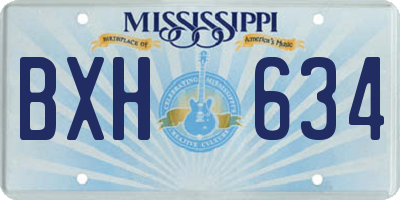MS license plate BXH634