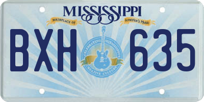 MS license plate BXH635