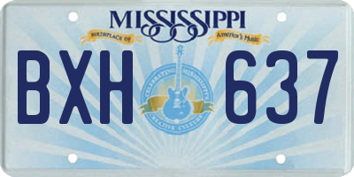 MS license plate BXH637