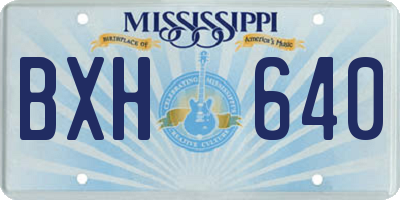 MS license plate BXH640
