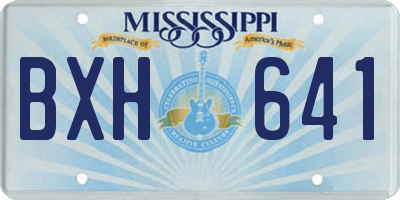 MS license plate BXH641