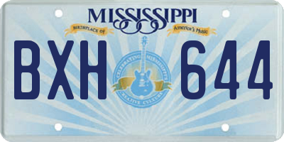 MS license plate BXH644