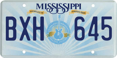 MS license plate BXH645