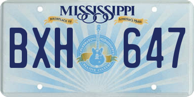 MS license plate BXH647