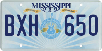 MS license plate BXH650